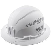 Klein Tools Hard Hat, Vented, Full Brim Style, White 60401